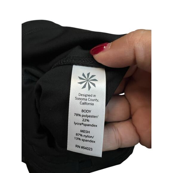 Athleta Moonlight Precision 7/8 Floral Print Mesh Leggings Black Gray Small - Picture 7 of 13